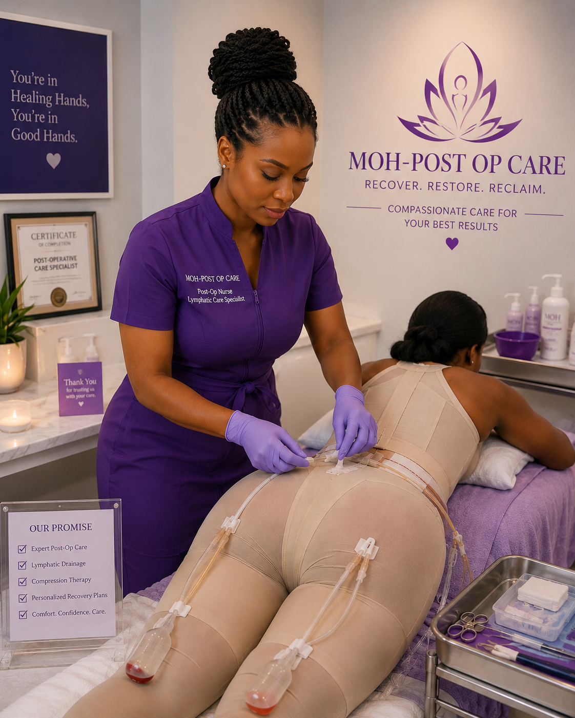 Certified post-op nurse caring for client